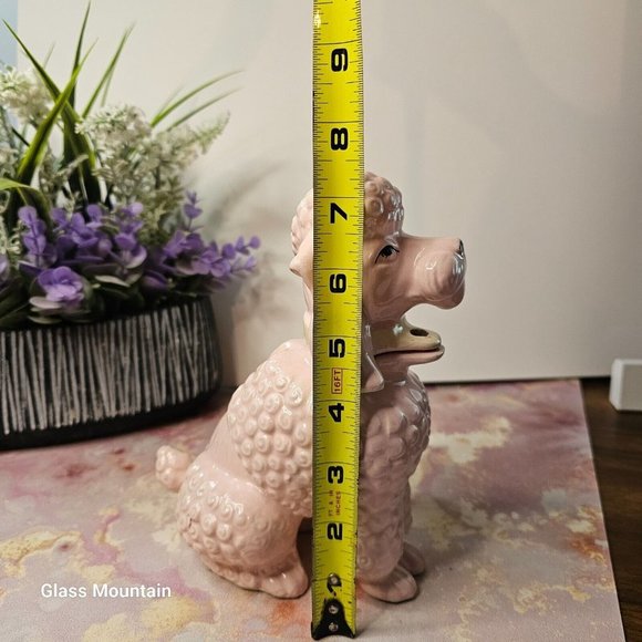 SOLD - Victoria Ceramics Vintage 1950s Glazed Pink French Poodle Coin Money Bank - Picture 10 of 10